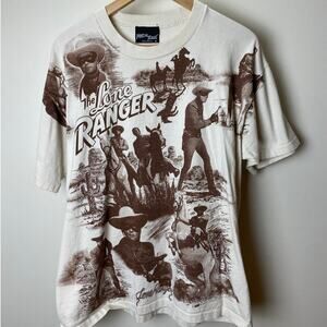 Vintage 1992 The Lone Ranger All Over Print AOP Tee - XL - Marlin Tease 90s